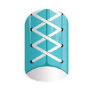 Jamberry Teal and White Sneaker Print Nail Wraps - Going the Distance